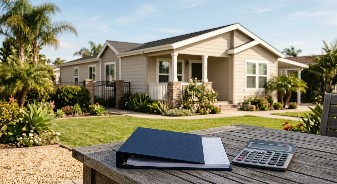 Manufactured home and household budget folder in San Diego