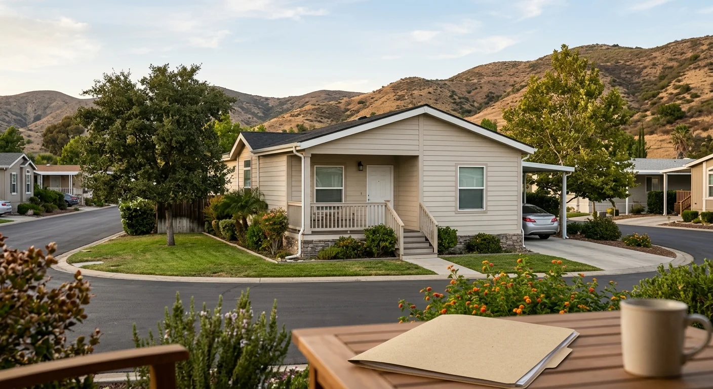 Well-kept manufactured home in an El Cajon residential setting with inland hills