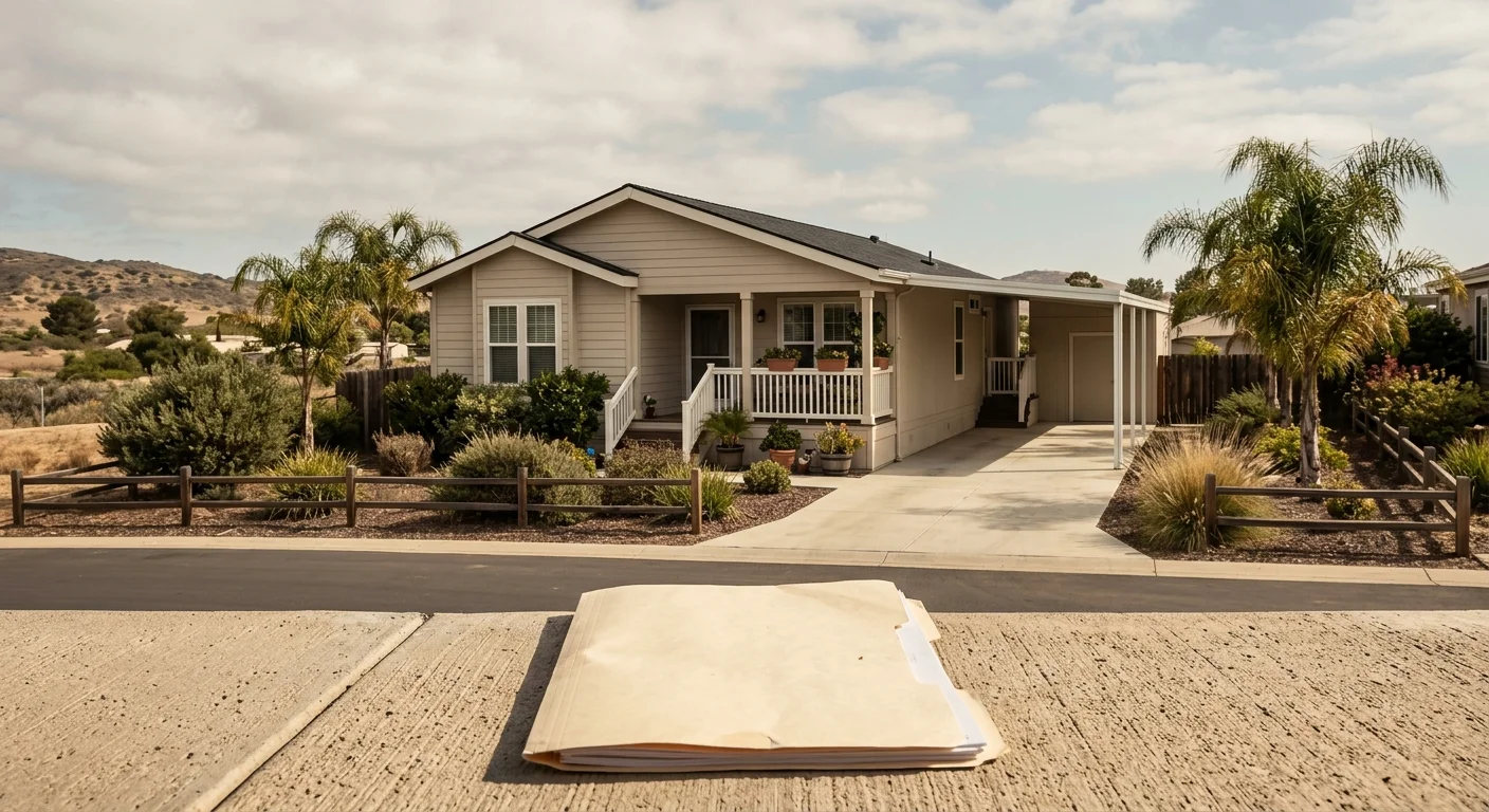 Well-kept manufactured home on a San Diego County residential parcel