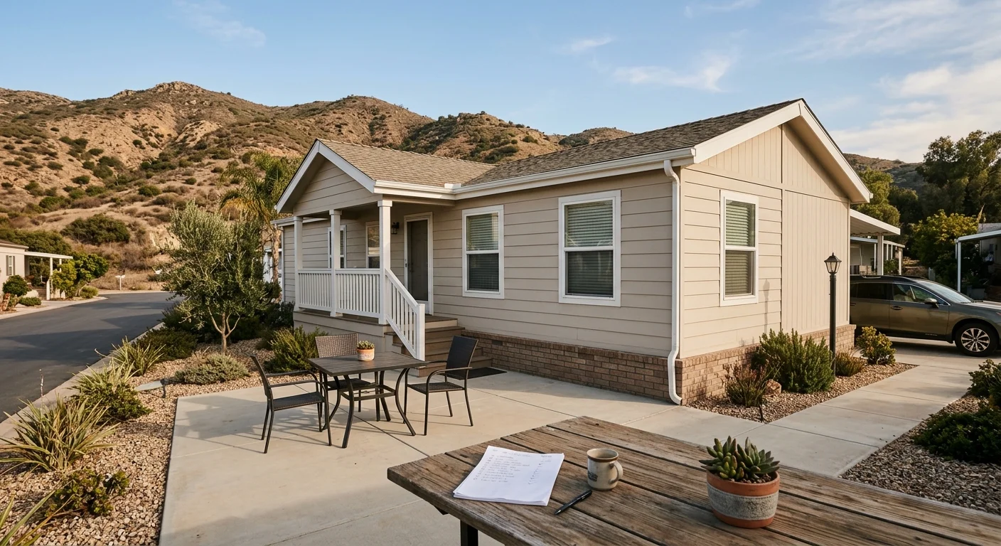 Manufactured home in a Santee setting with inland hills