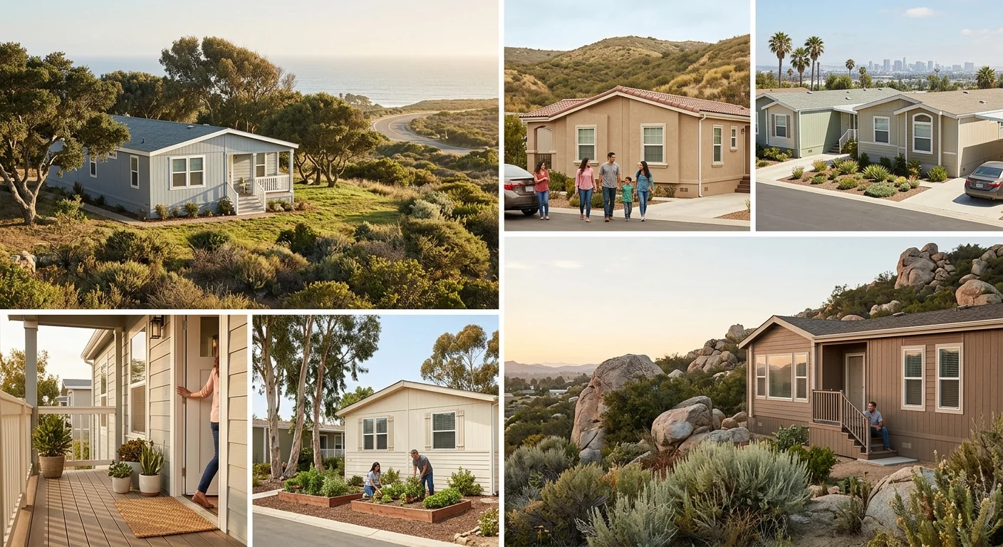 Manufactured-home settings across several San Diego County regions